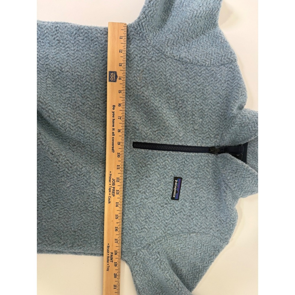 Patagonia Sweater Women's Small Wool Blend Woolyester Quarter Zip Blue Gorpcore - Picture 7 of 12